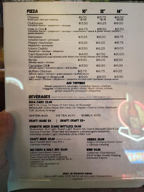 hinckley restaurant menu.